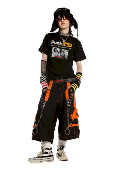 Street tide cool unisex hundred shoulder T-shirt【s0000013605】