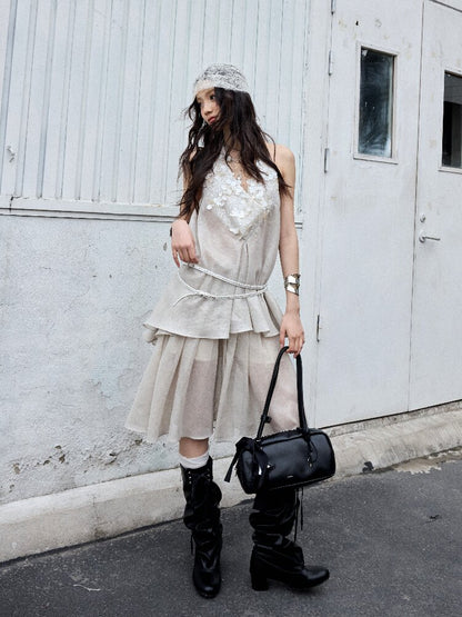 Romantic Sequin Halterneck Dress【s0000016863】