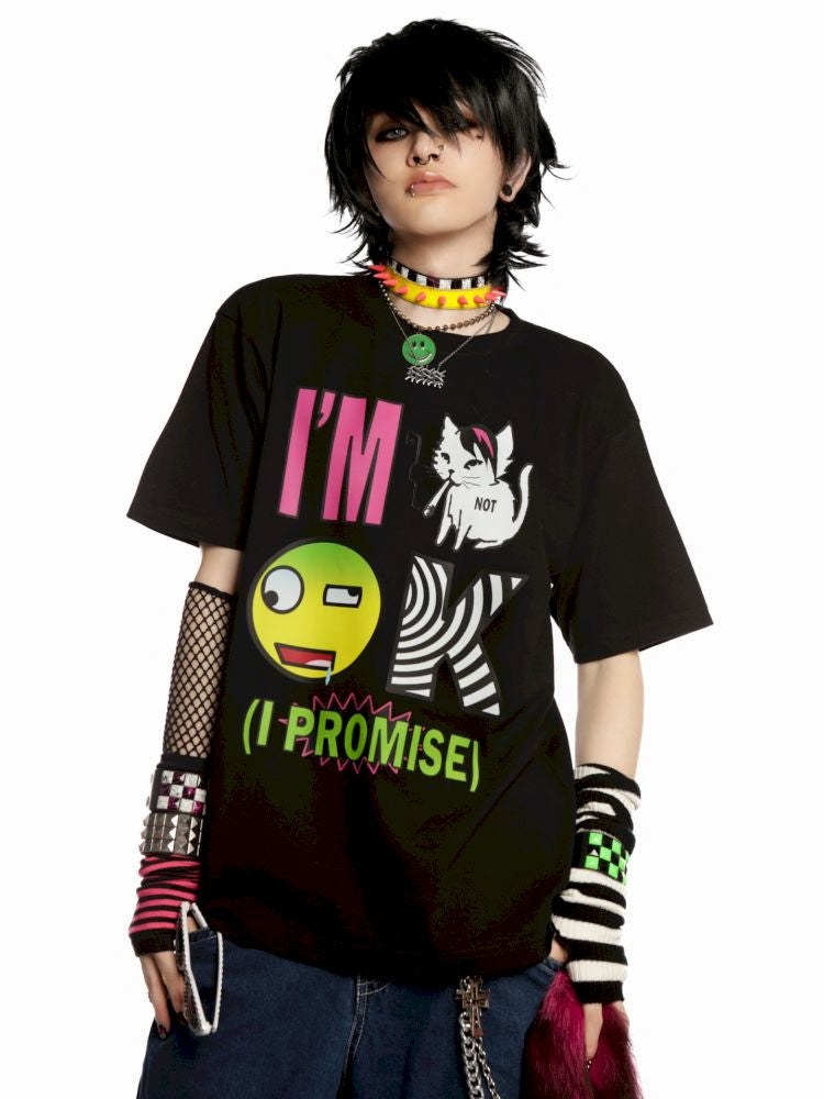 EMO hardcore skateboarding punk loose T-shirt【s0000013599】