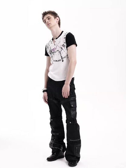 Snake Pattern Hand Waxed Jeans【s0000018300】