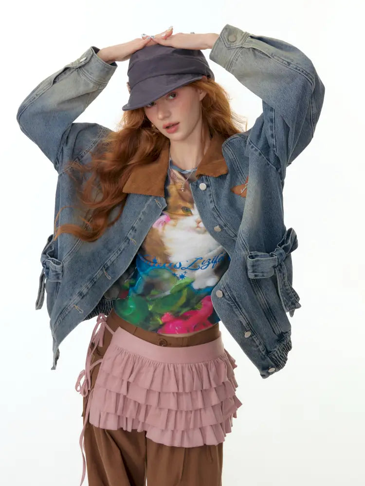 Vintage Relaxed-Fit Denim Jacket【s0000014349】