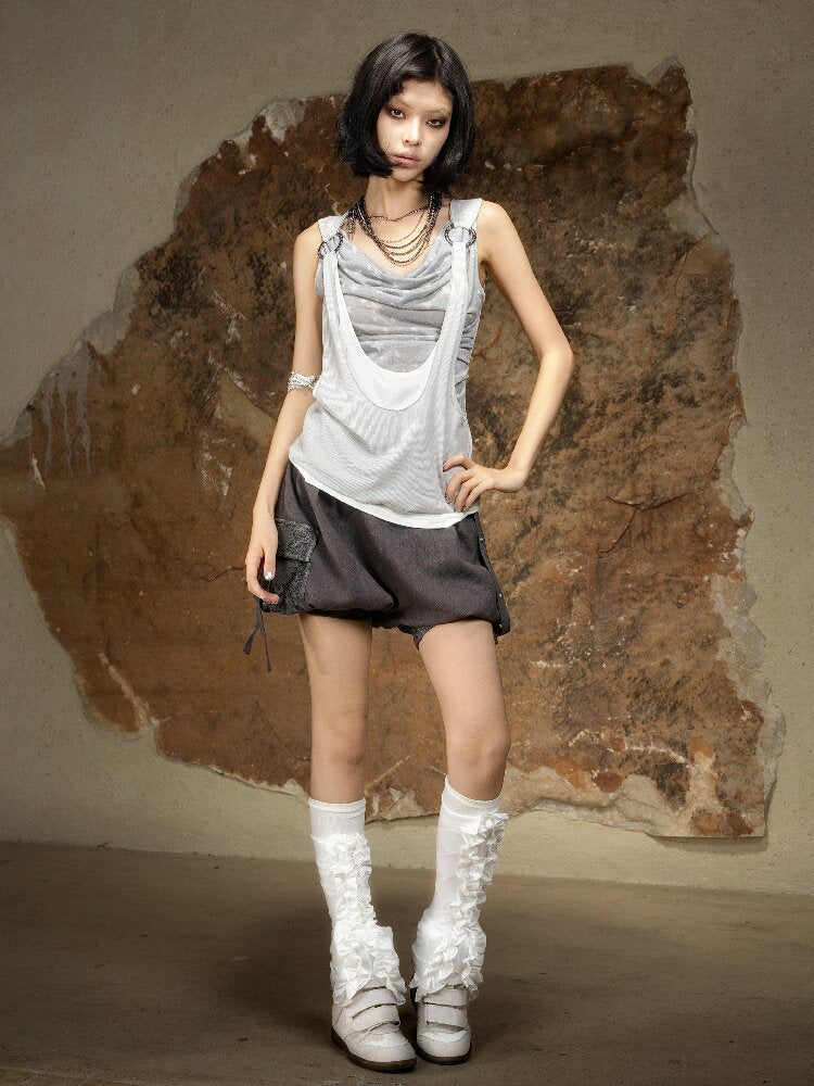 Original Irregular Sleeveless Vest Top【s0000016882】