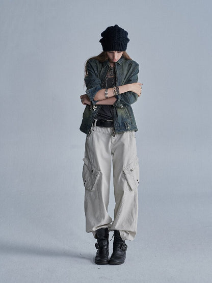 Brushed Tie Floral Denim Jacket【s0000018472】