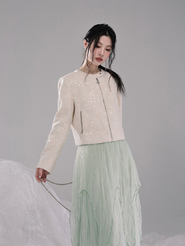 Liubo Gauze Green Irregular Skirt【s0000015738】