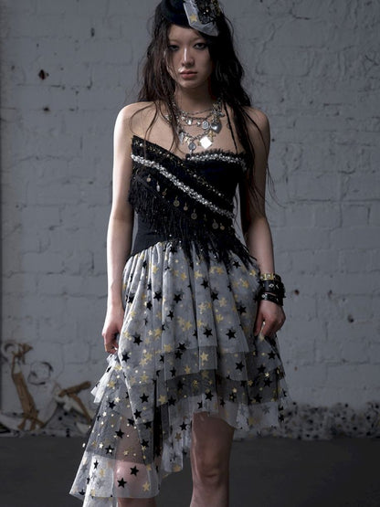 Irregular short strapless vest【s0000012783】