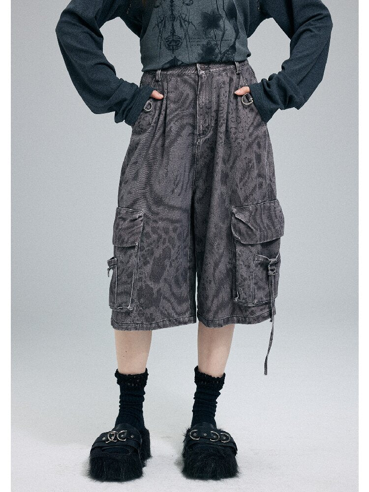 Vintage Leopard Cargo Shorts【s0000016256】