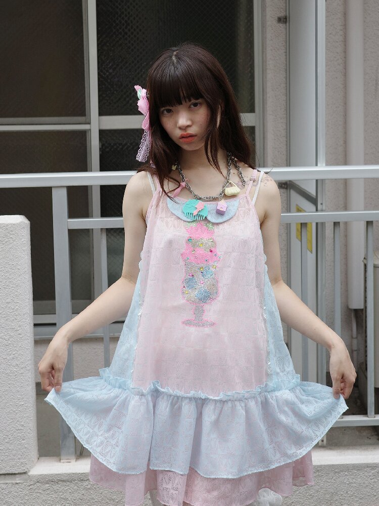 Patchwork Rhinestone Mesh Dress【s0000017759】