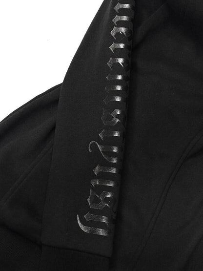 Glossy Black Fleece Hooded Fur Sweatshirt【s0000019103】