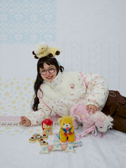 Print Patchwork Warm Down Jacket【s0000015038】