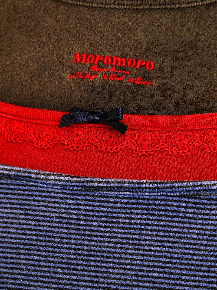 Lace Striped Long Sleeve T Shirt【s0000017915】