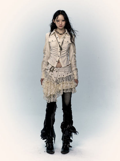 Lace Mesh Half Skirt【s0000011431】