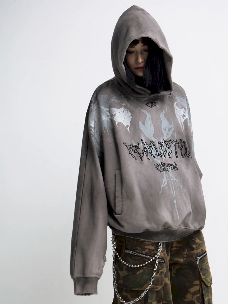 Embroidered Hooded Sweatshirt【s0000011349】