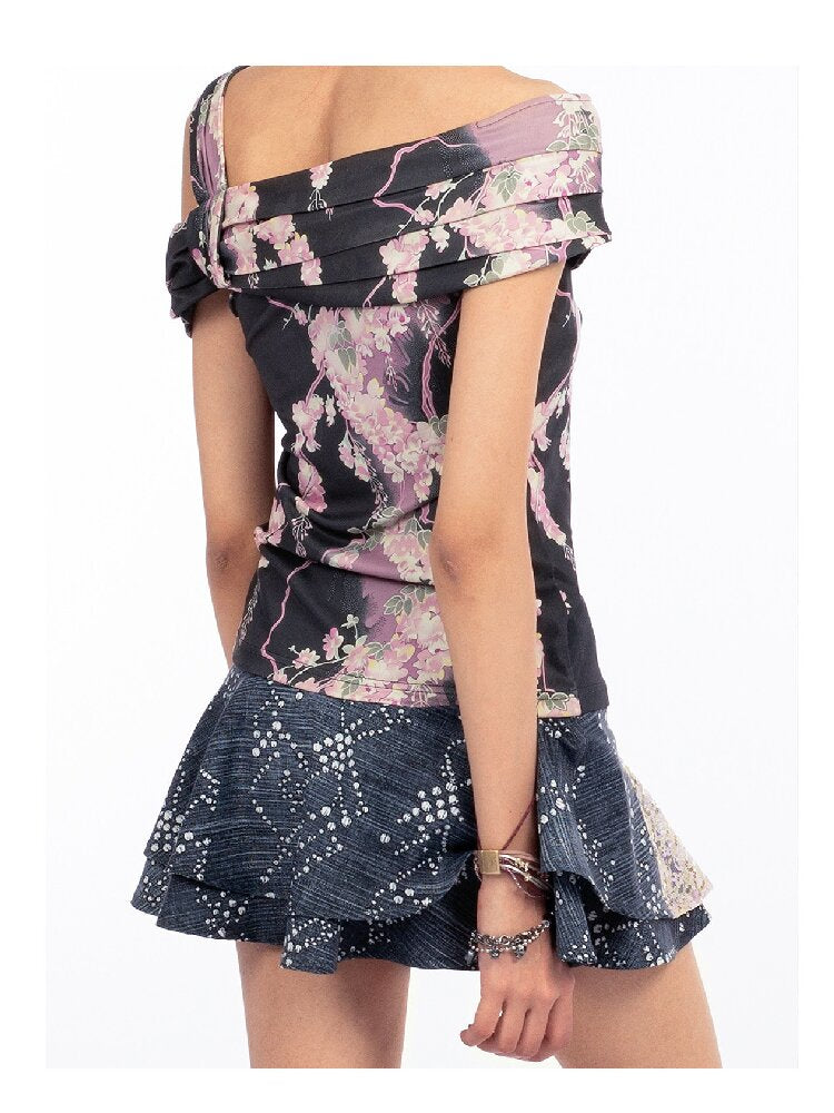 Imitation Denim Patchwork Skirt【s0000018066】