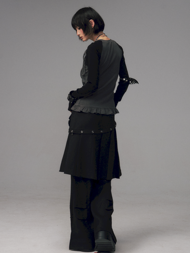 Two-Piece Pleated Skirt-Pants【s0000014456】