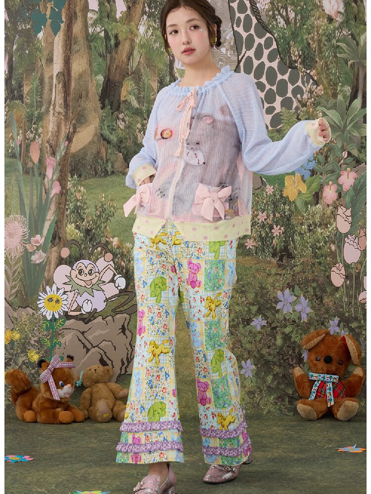 Stretch Floral Animal Print Pants【s0000017126】