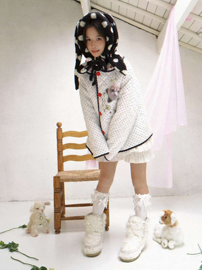 Notebook-Style Printed Cat Cotton Coat【s0000014527】