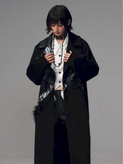 Punk Rock Heavy Print Loose Tweed Coat【s0000014705】