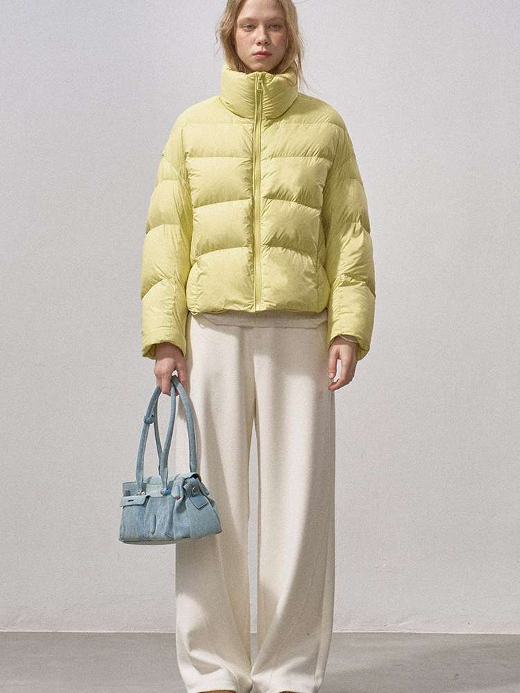 White Duck Down Ribbed Down Jacket【s0000015211】