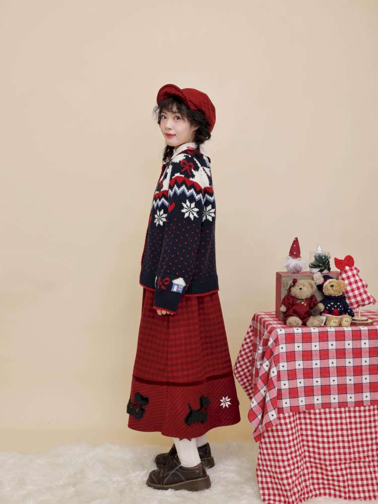 Bow Snowflake Island Wool Sweater【s0000015098】