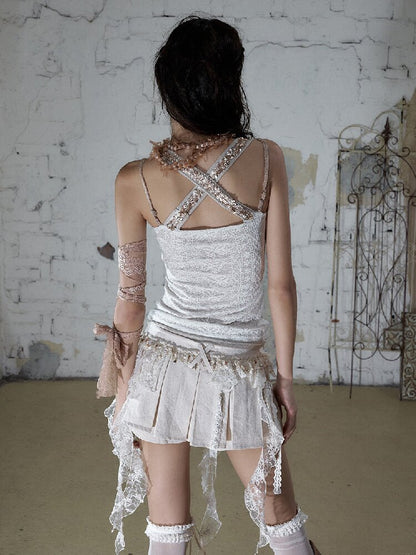 Island Punk Shell Buckle Vest Top【s0000016992】