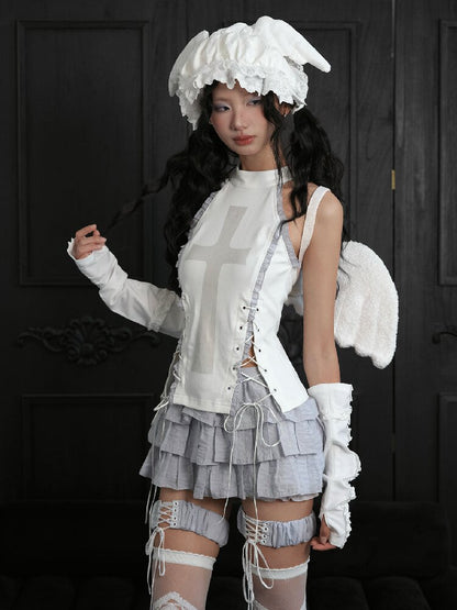 Cross Print Gothic Suit Dress【s0000018183】
