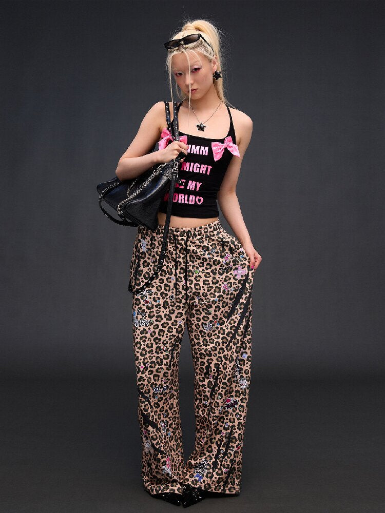 Leopard Sticker Print Sweatpants【s0000017030】