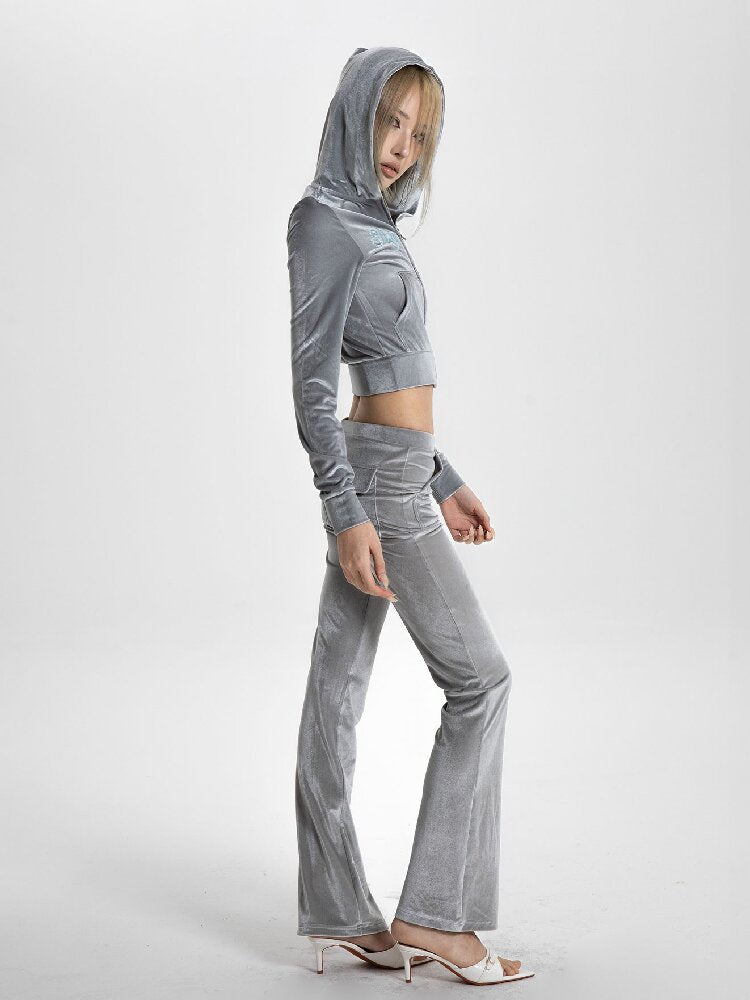 Velvet Slim Hooded Sports Set【s0000018568】