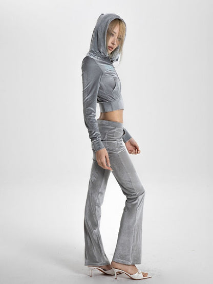 Velvet Slim Hooded Sports Set【s0000018568】