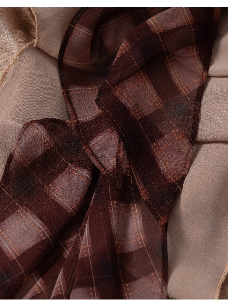 Streamer Snood Chiffon Leather Jacket【s0000015942】