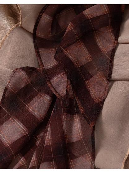 Streamer Snood Chiffon Leather Jacket【s0000015942】