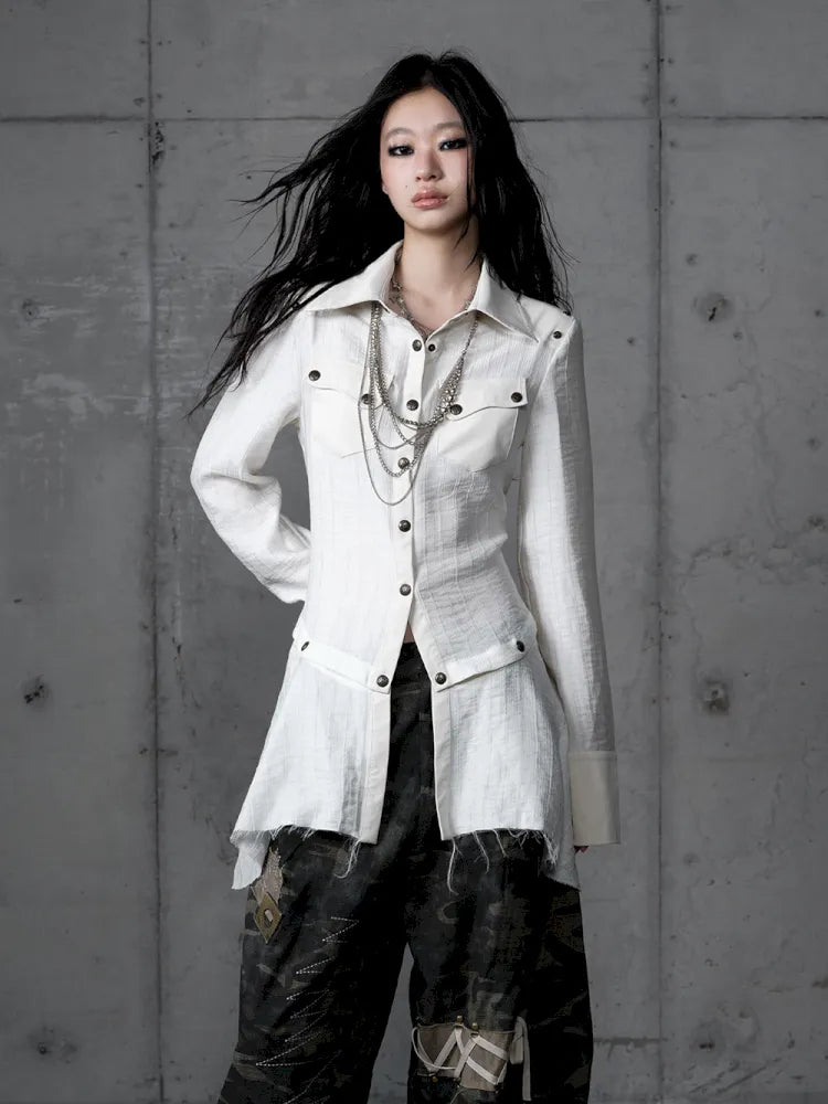 Leather Detachable Long-Sleeved Shirt【s0000014119】