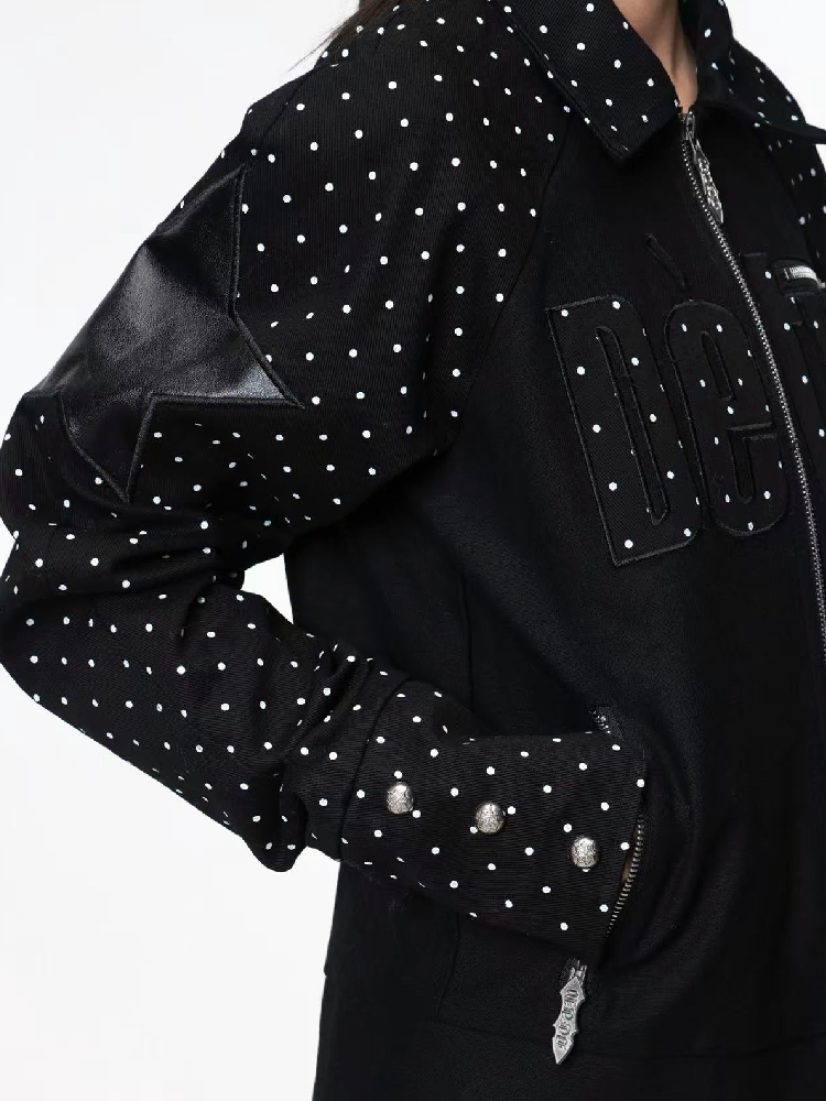 Retro Polka Dot Applique Jacket【s0000018208】