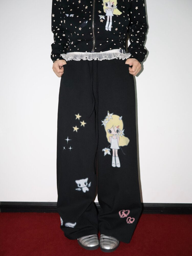 Illustration Print Sweatpants【s0000018663】