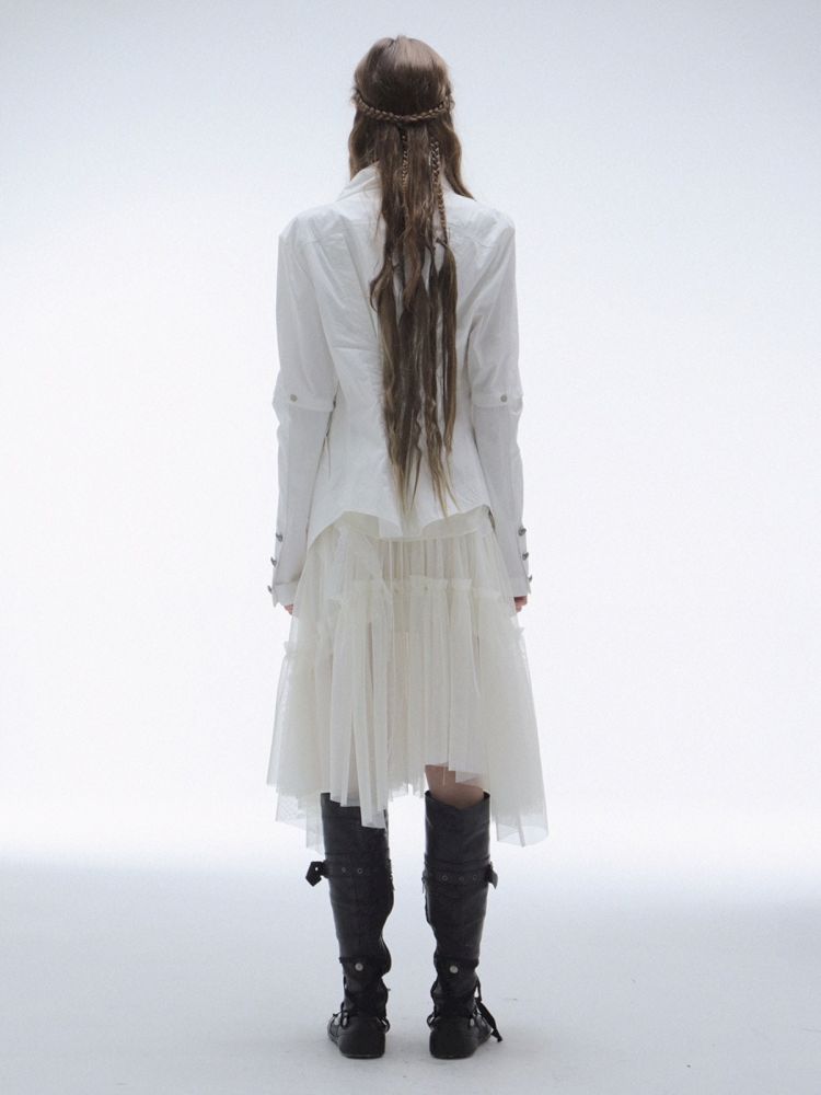 Tulle Pleated Tiered Layered Skirt【s0000013907】