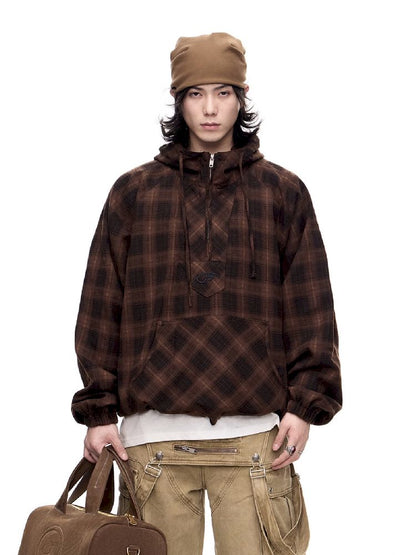 Drawstring Half Zip Hooded Sweatshirt【s0000011358】