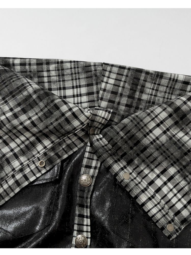 Back leather long sleeve sweater jacket【s0000013477】