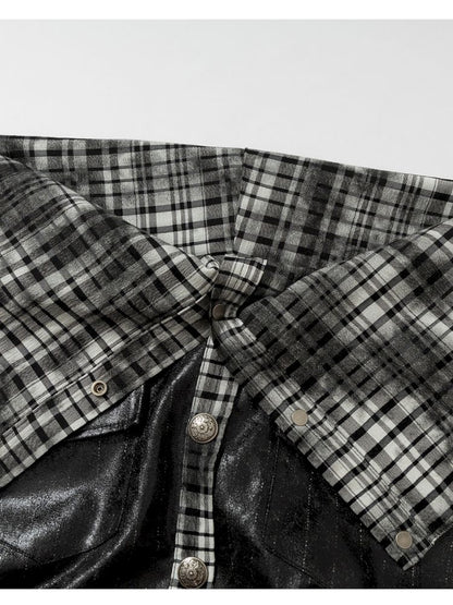 Back leather long sleeve sweater jacket【s0000013477】