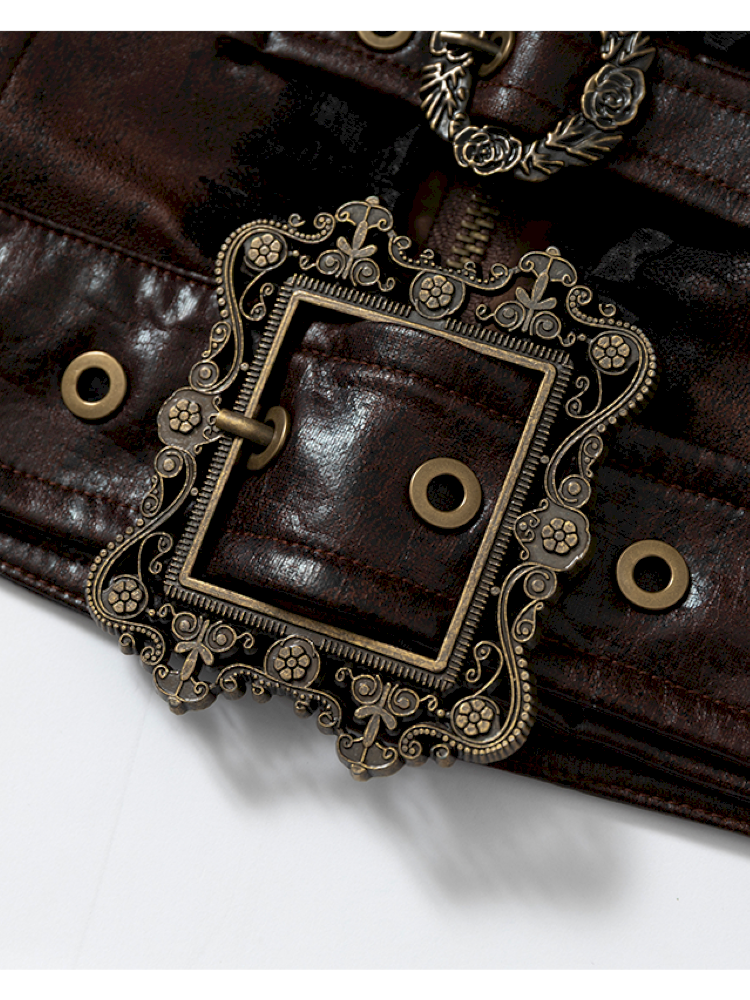 Dark Court Openwork Lace Leather Camisole【s0000014920】