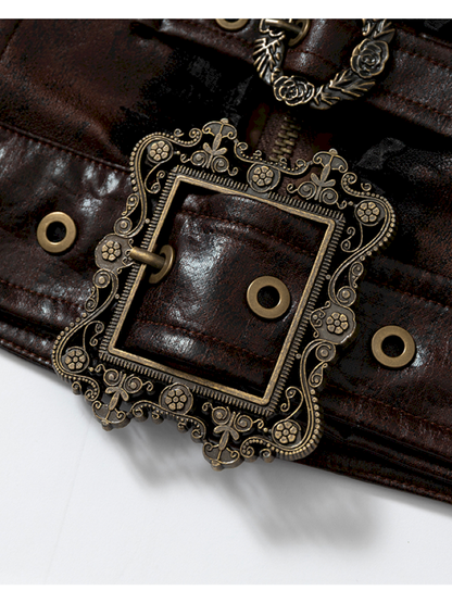 Dark Court Openwork Lace Leather Camisole【s0000014920】