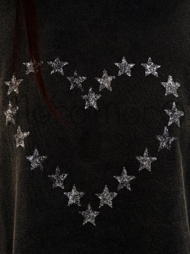 Love Star Glitter Distressed Tee【s0000016434】