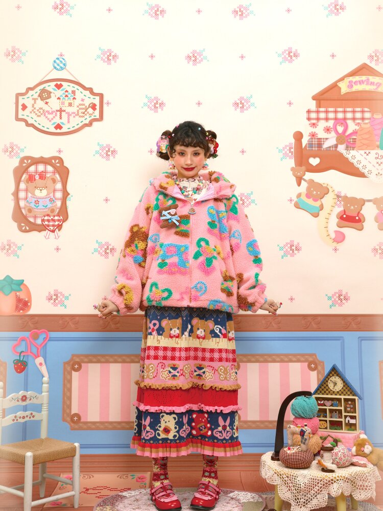 Pink Polar Fleece Lambswool Jacket【s0000015565】