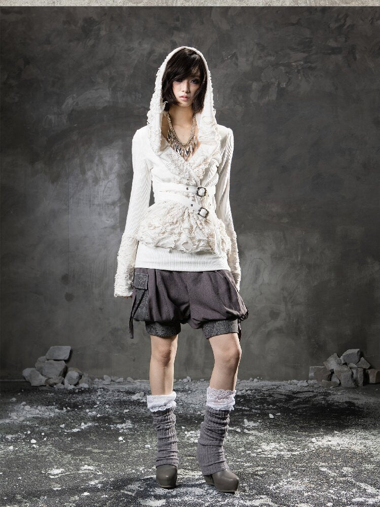 Ripped Hooded Knit【s0000015956】