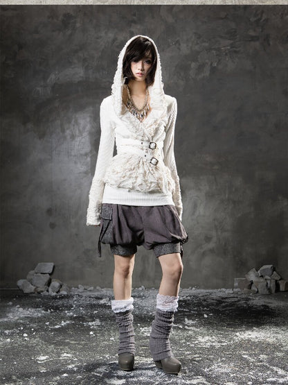 Ripped Hooded Knit【s0000015956】