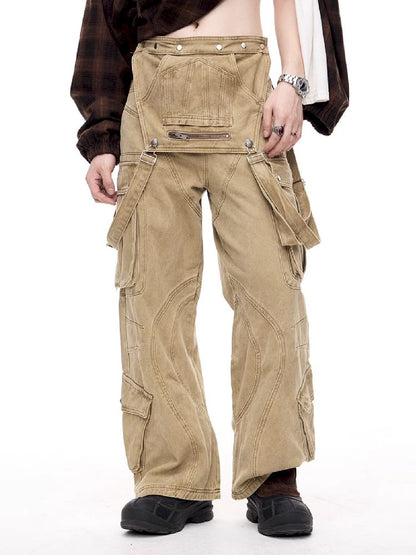 Multi-Pocket Workwear Bib Pants【s0000011364】