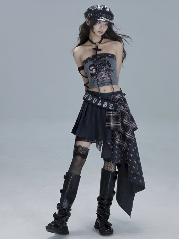 Irregular embroidery half-body skirt【s0000013484】