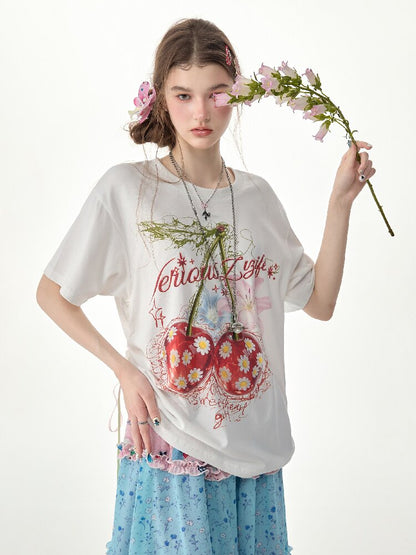 Daisy Cherry Vintage T Shirt【s0000017264】