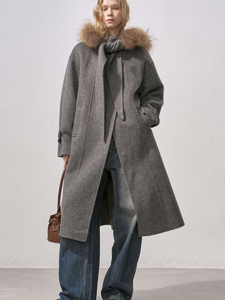 Real Fur Hooded Reversible Coat【s0000015231】