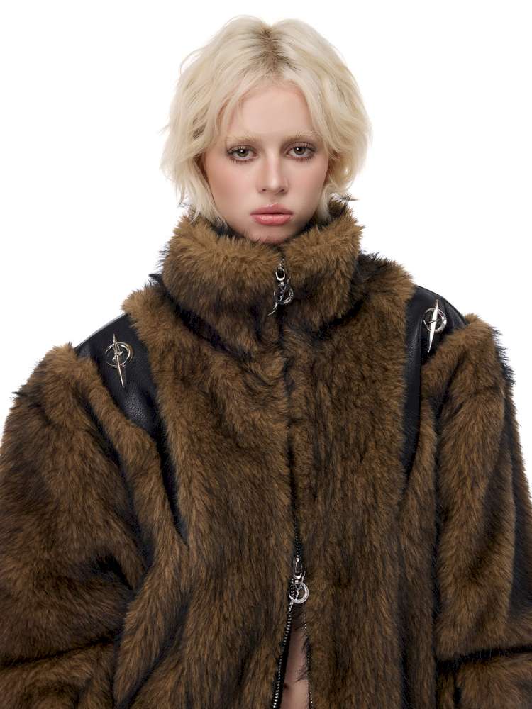 Electric Moon Stitching Fur Jacket【s0000015138】