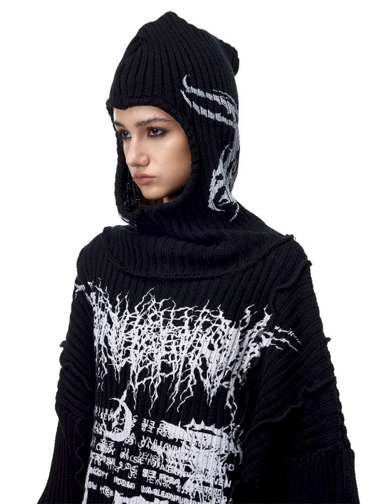 Structure Patchwork Hooded Sweater【s0000015120】