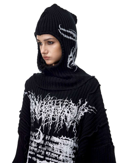Structure Patchwork Hooded Sweater【s0000015120】